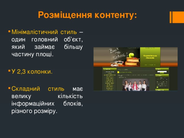 Розміщення контенту: