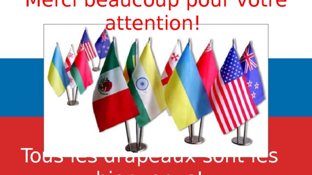 Merci beaucoup pour votre attention! Tous les drapeaux sont les bienvenus! 