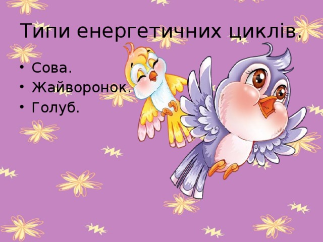 Типи енергетичних циклів.