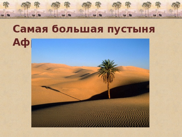 Самая большая пустыня Африки . 