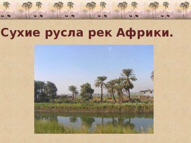Сухие русла рек Африки. 