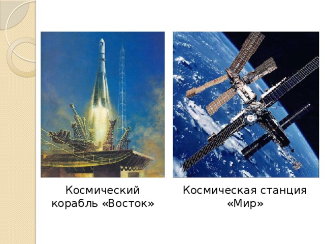 Космический корабль «Восток» Космическая станция «Мир» 