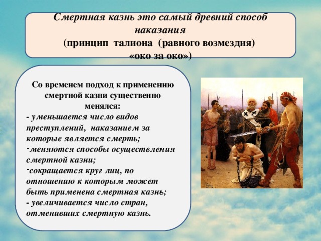 Система преступлений и наказаний талион презентация