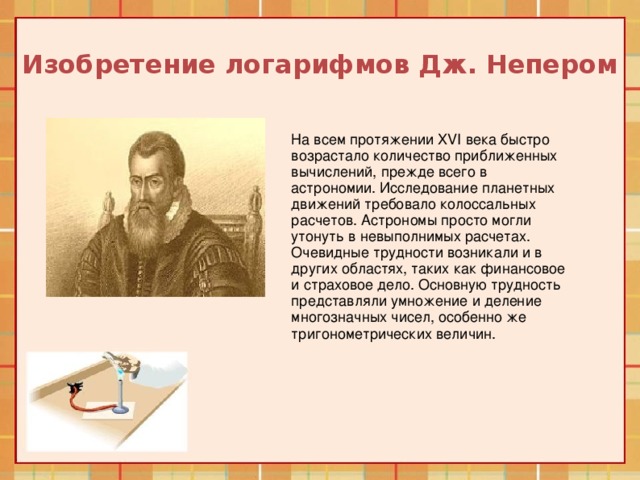 История возникновения логарифмов проект