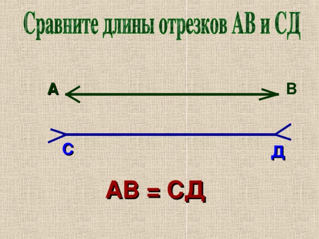 А В С Д АВ = СД 