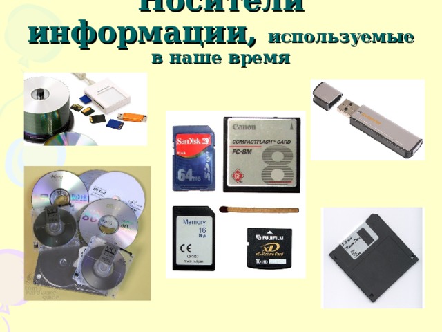 Носители информации, используемые в наше время 