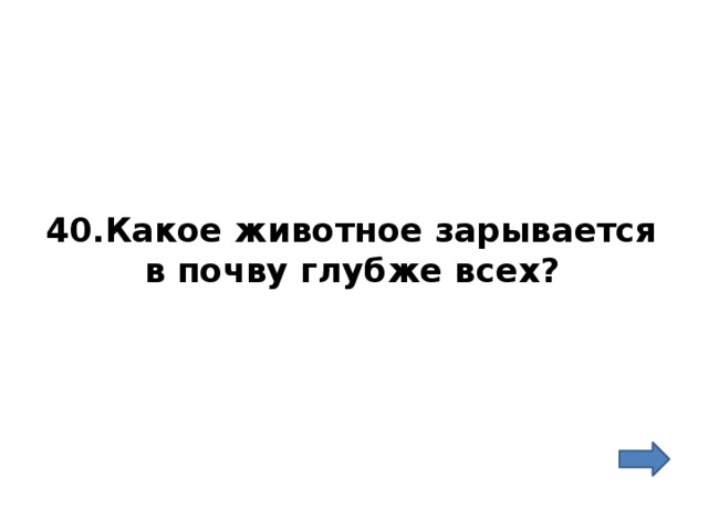 40.Какое животное зарывается в почву глубже всех? 