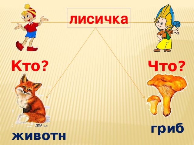 лисичка Кто? Что? гриб животное 