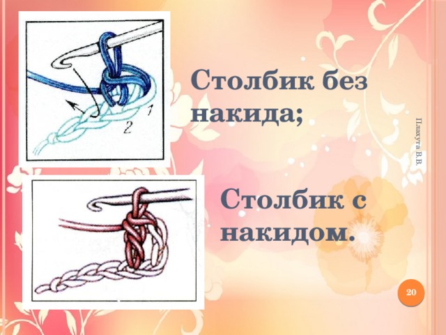 Плахута В.В. Столбик без накида; Столбик с накидом. 12 