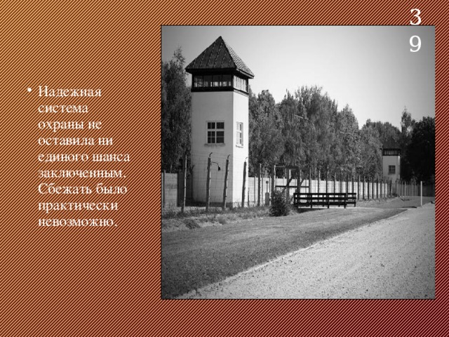  Надежная система охраны не оставила ни единого шанса заключенным. Сбежать было практически невозможно.     