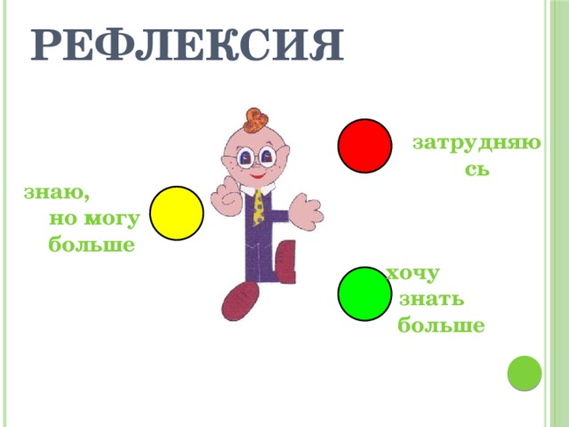 Рефлексия  затрудняюсь знаю, но могу больше хочу знать больше
