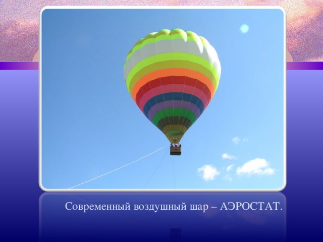  Современный воздушный шар – АЭРОСТАТ. 
