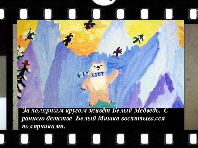 За полярным кругом живёт Белый Медведь. С раннего детства Белый Мишка воспитывался полярниками.  