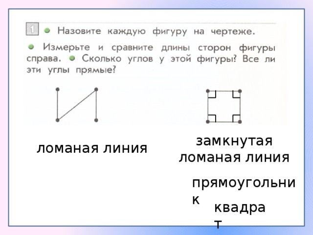 замкнутая ломаная линия ломаная линия прямоугольник квадрат 