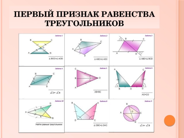 Первый признак равенства треугольников