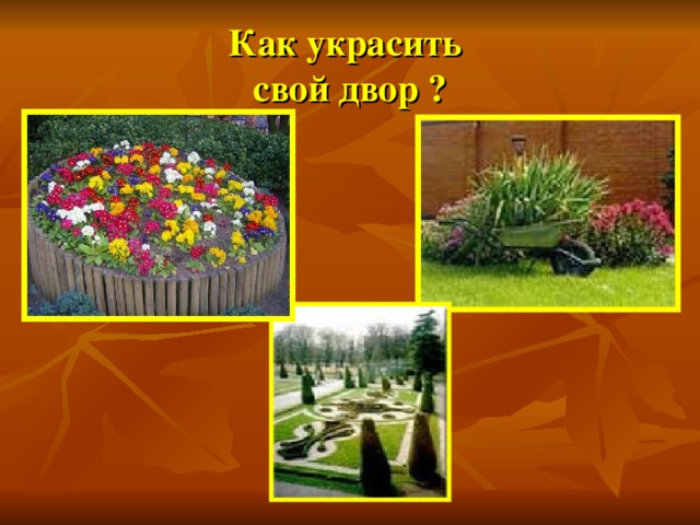 Как украсить  свой двор ? 