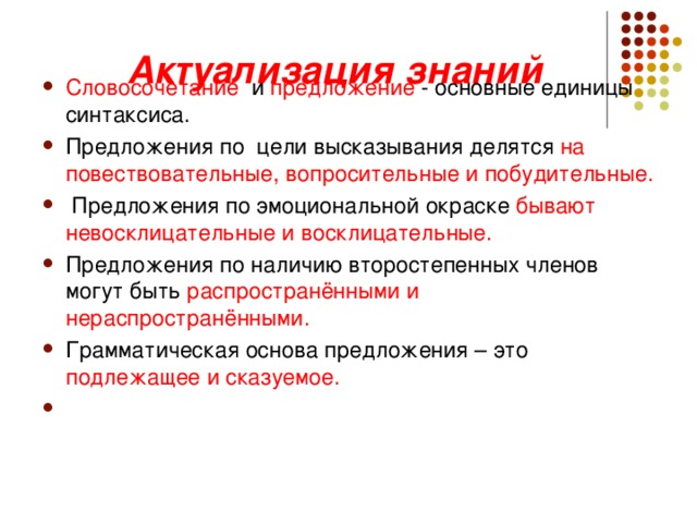 Актуализация знаний
