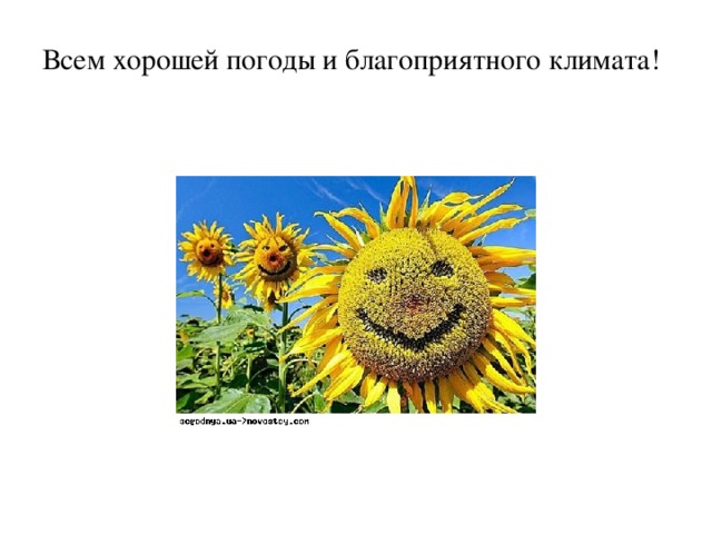 Всем хорошей погоды и благоприятного климата! 
