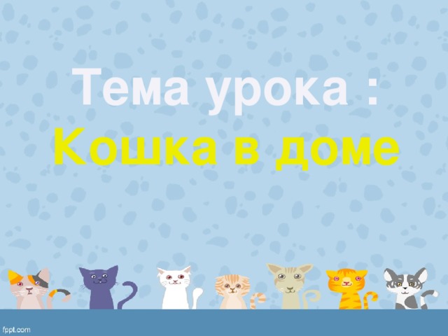 Тема урока : Кошка в доме 
