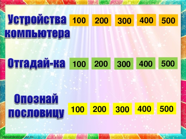 400 200 500 300 500 400 200 300 100 500 400 200 300 100 