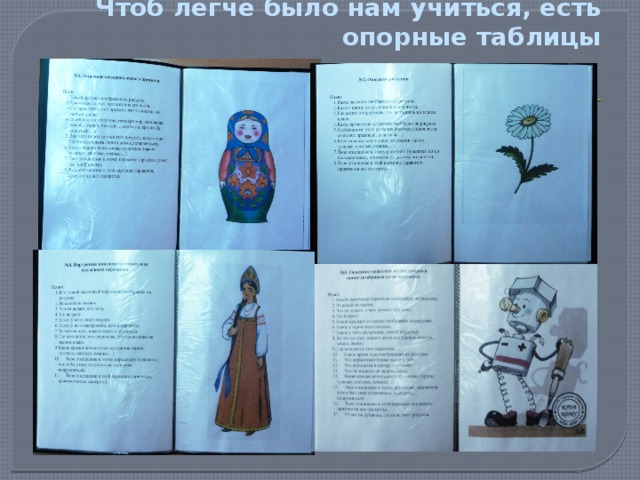 Чтоб легче было нам учиться, есть опорные таблицы   
