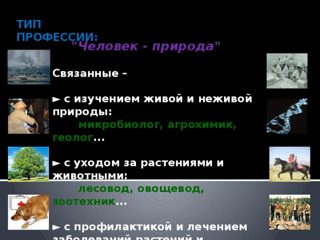 ТИП ПРОФЕССИИ: 