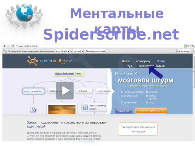 Ментальные карты Spiderscribe.net 