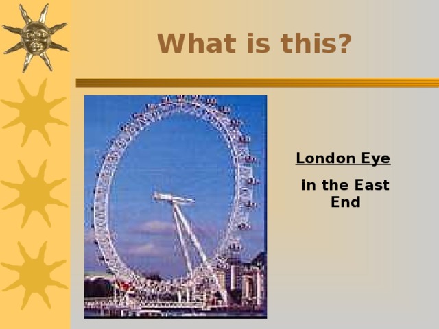 What is this? London Eye  in the East End 