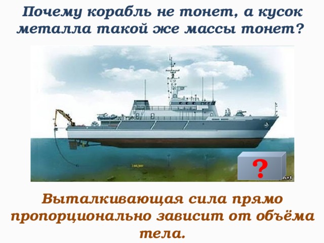 Почему корабль не тонет проект