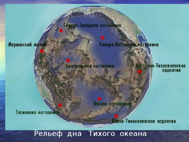 Рельеф дна Тихого океана 