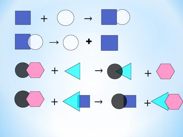  + →       + →      +               + →    + 