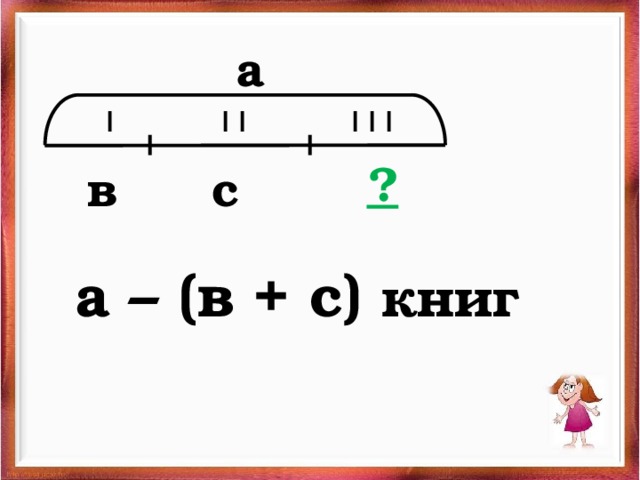 а | || ||| ?  в  с  а – (в + с) книг 