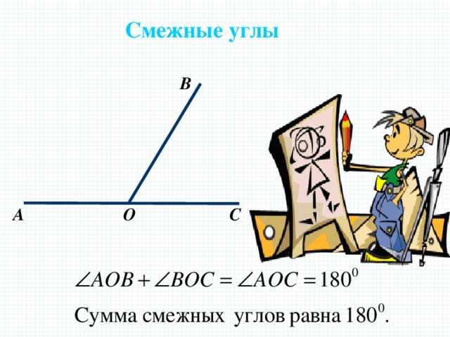 Смежные углы В А О C 
