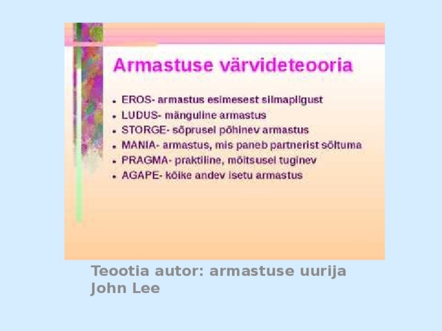 Teootia autor: armastuse uurija John Lee 