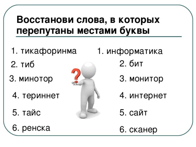 Какой размер содержит слово информатика