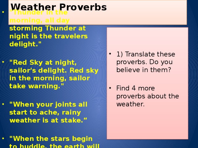 Weather Proverbs   