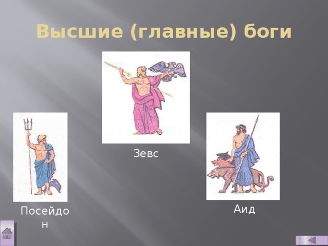 Изображение богов древней греции