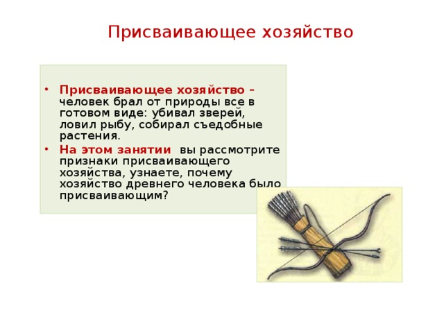 Присваивающее хозяйство