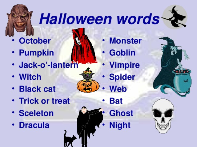 Halloween words