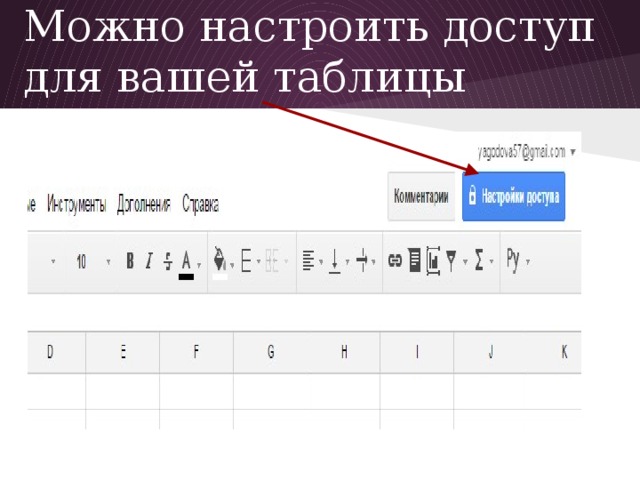 Можно настроить доступ для вашей таблицы