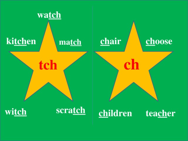 wa tch ki tch en ch air ch oose ma tch ch tch scra tch wi tch ch ildren tea ch er 