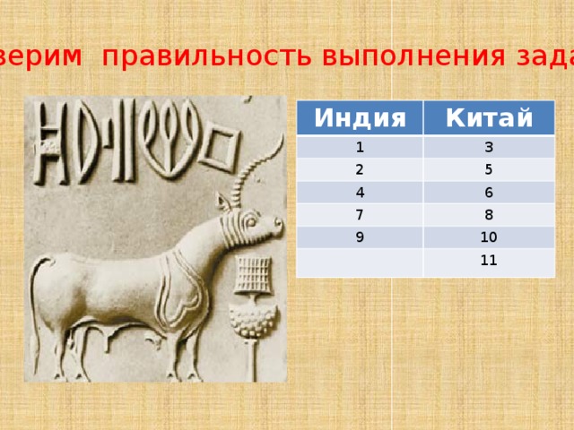 Проверим правильность выполнения задания Индия Китай 1 3 2 5 4 6 7 8 9 10 11 