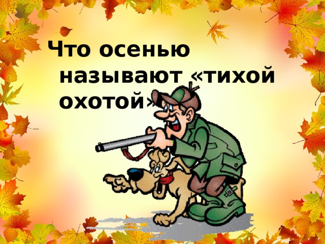 Что осенью называют «тихой охотой»?    
