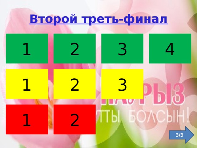 Второй треть-финал 3 4 2 1 3 2 1 1 2 3/3