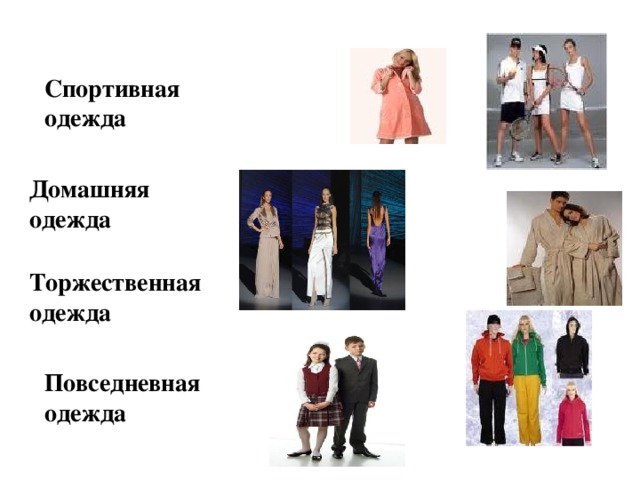 Виды одежды фото и описание