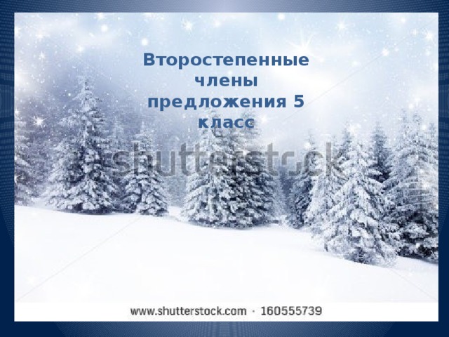 Второстепенные члены предложения 5 класс . 