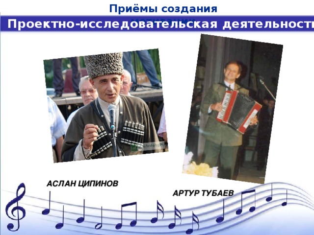 Приёмы создания мотивации Проектно-исследовательская деятельность АСЛАН ЦИПИНОВ АРТУР ТУБАЕВ 