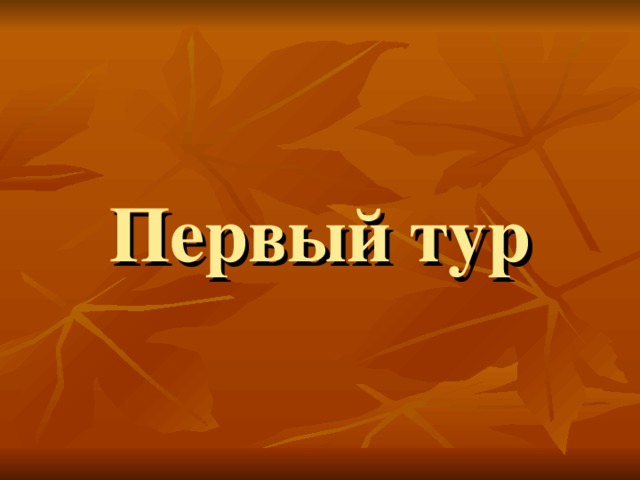     Первый тур 