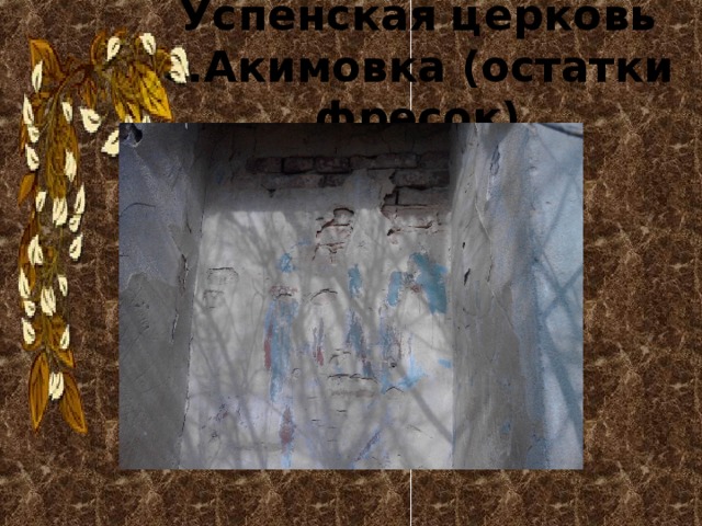 Успенская церковь с.Акимовка (остатки фресок) 
