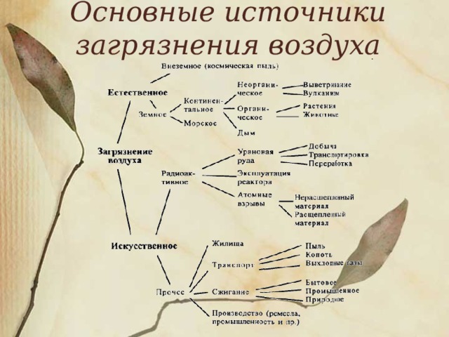 Основные источники загрязнения воздуха 